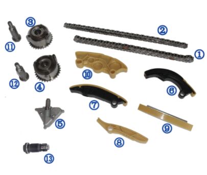 플라스틱 PA66 / PA46 타이밍 체인 키트 레인저 로버 에보크 가솔린 PT204 2.0T 17-18