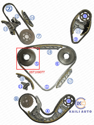 아우디 2.7L 가나 타이밍 체인 집회 VW 페이튼형자동차 TOUAREG 3.0T CATA CASA CEXA 059109229J 106L 057109218K
