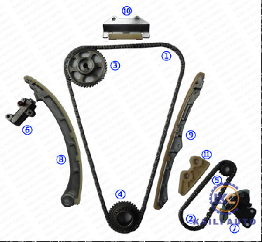 혼다 어코드 요소 CR-V 애켜러 요소 TSX  엔진 K24A1 K24A2 K24Z 2.4L DOHC 14401-PPA-004 176L을 위한 타이밍 체인 장비