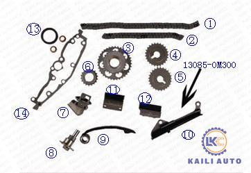 닛산 AD 리조트 ALMERA 첫 번째 센트라 DOHC 16V 1.3L 13028-53Y00을 위한 GA14DE GA16DE 타이밍 체인 장비